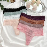 3 pièces dentelle Sexy tongs femmes taille basse slips Sexy doux dames sous-vêtements à la mode Floral caleçons femme fleurie culotte Lingerie 4