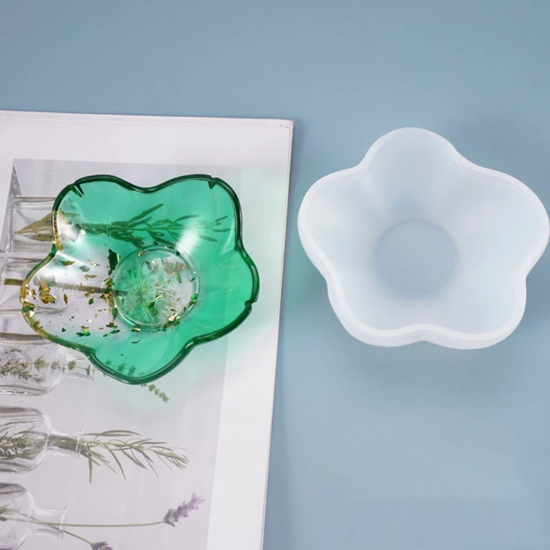

Flower Candy Dish Plate Resin Mold Desktop Ornaments Casting Silicone Mold