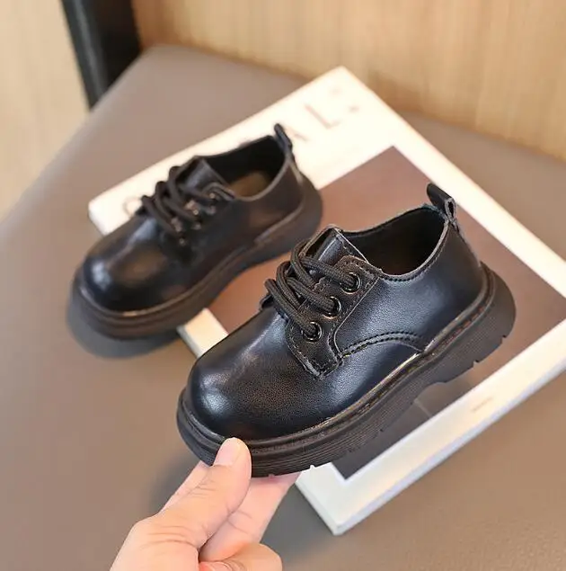 

Boys Girls Fashion Leather Shoes 2023 Children New Style Oxfords Kids Flats for Baby School Party Formal Wedding Leather Shoes