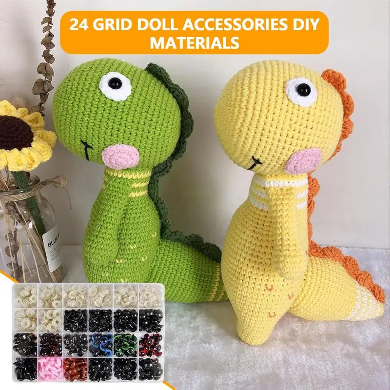 Safety Eyes For Crocheting 596pcs Doll Crochet Glitter Eyes And Nose For  Stuffed Animal Crochet Animal Crafts Smooth And Shiny - AliExpress