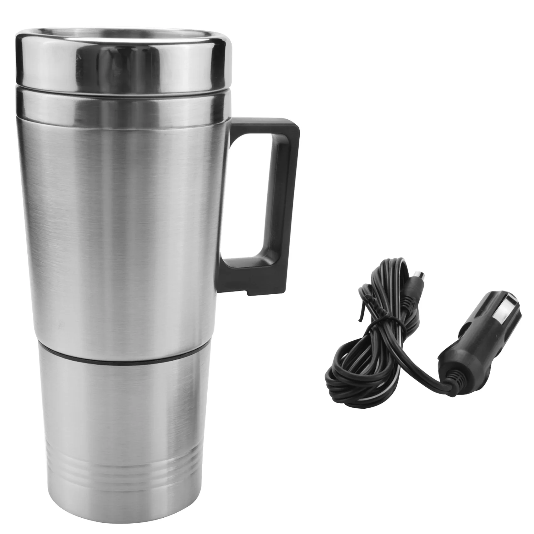 차량용 휴대형 가열 주전자, 간편 12V 300ml 차량용 커피 메이커 티포트 차량용 가열컵 뚜껑 포함 야외용 물병