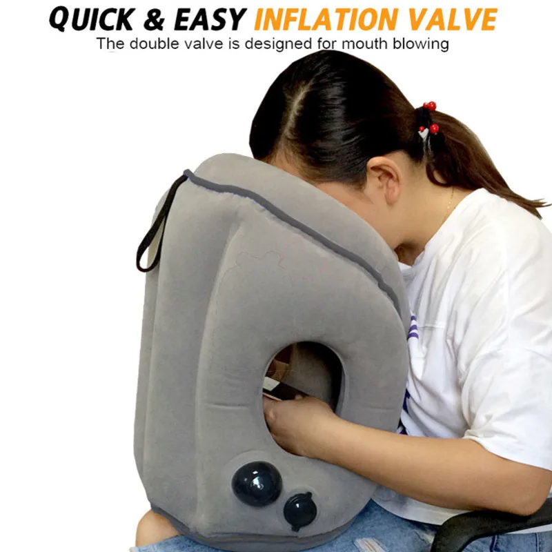 Upgraded Inflatable Air Cushion Travel Pillow Headrest Chin Support Cushions for Office Car Airplane Plane Rest Neck Nap Pillows high performance zinc alloy pillow block bearing 30mm bore kp006 kfl006 pillow block housing shaft support