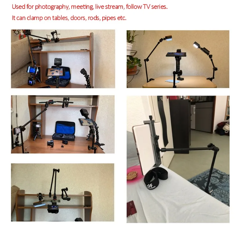 Camera accessories articulating magic arm 20" Articulated Camera Magic Arm Super Clamp 1/4" and 3/8" Thread DSLR/LCD Monitor/Mic /Flash Bracket/Lighting Stand