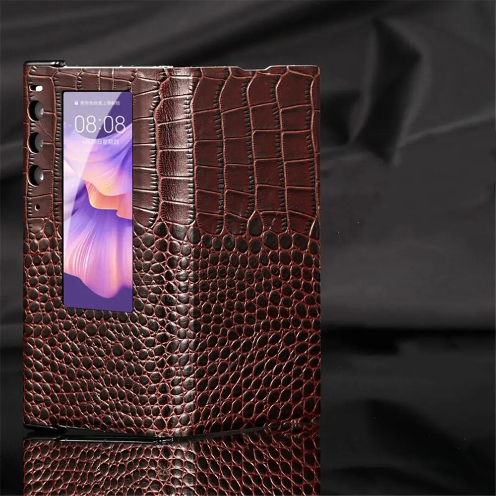 

Чехол из натуральной кожи с тиснением под кожу крокодила питона для Huawei Mate X2/XS 2, магнитный откидной Чехол с окошком и подставкой