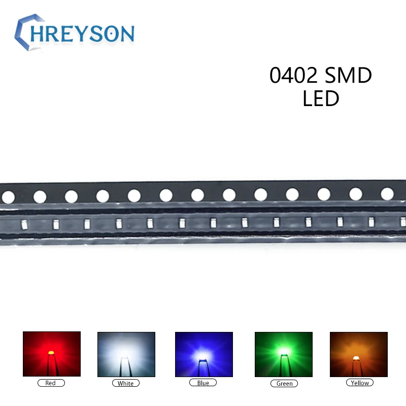 

100pcs 0402 SMD LED Red Yellow Green White Blue Orange UV Light Emitting Diode PCB DIY Assorted Kit