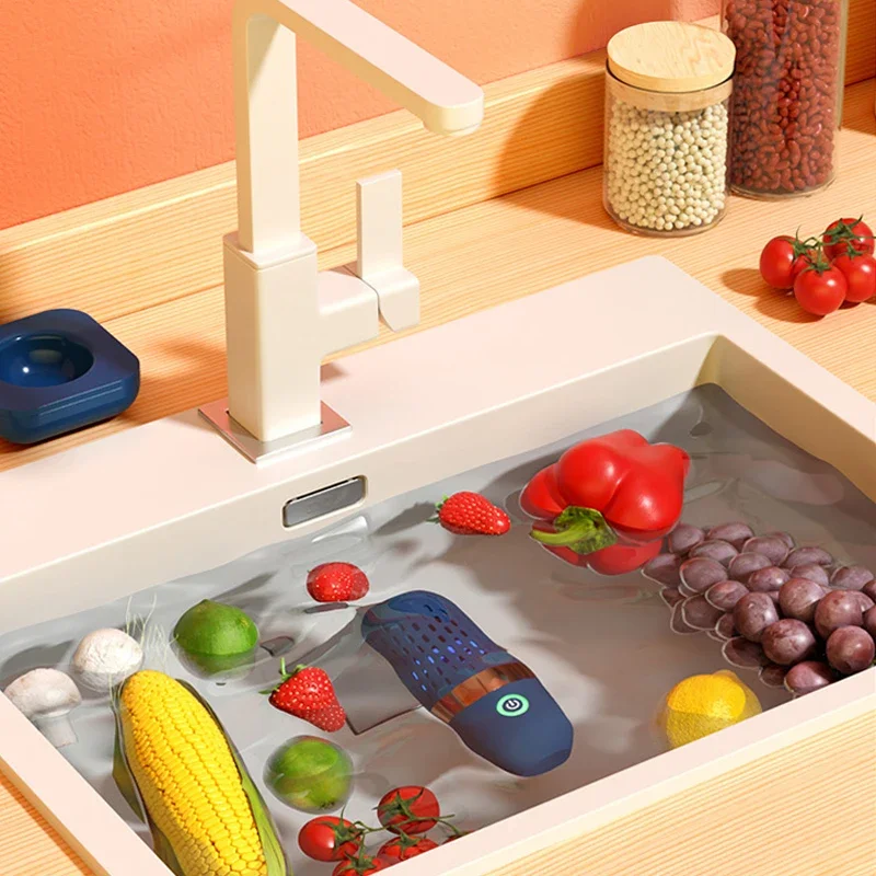 REUP Protable Fruit Vegetable Washing Machine Capsule Shape Wireless Food Purifier Household Pesticide Disinfection vegetables 4