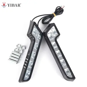 범용 6LED 자동차 운전 램프, L 모양 안개, 12V DRL 주간 주행등 키트, 자동차 스타일링 슈퍼 화이트, 2 개