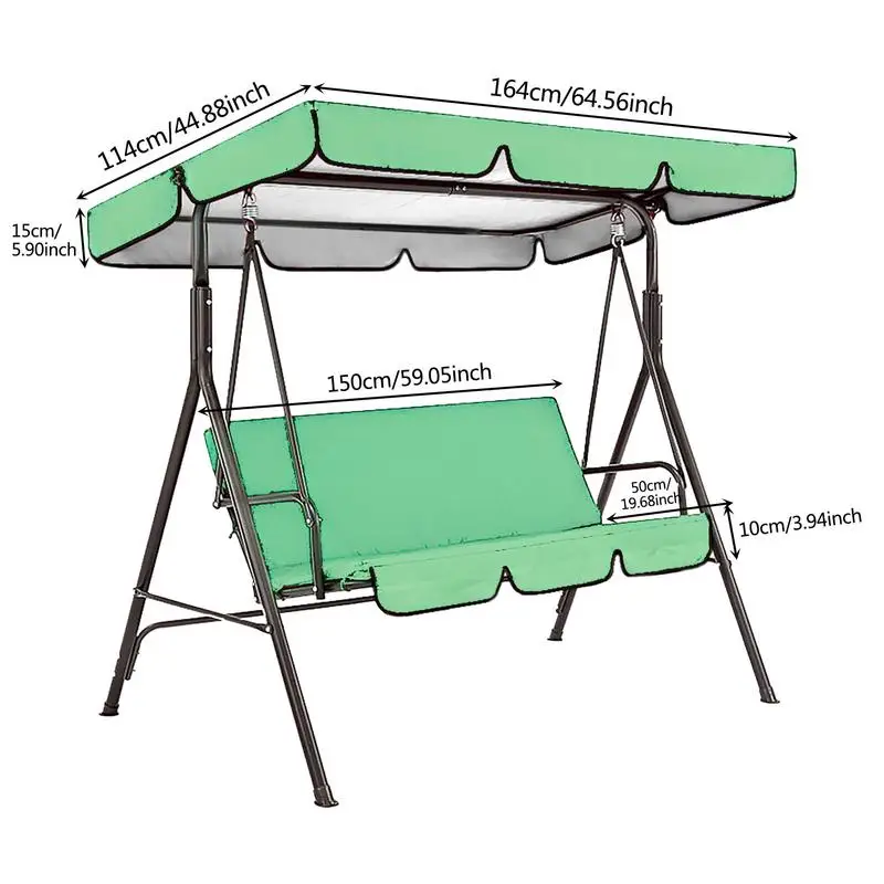 Outdoor Waterproof Swing Cushion Canopy Cover Set Replacement For Patio Garden Yard 3 Seater Chair Covers Hammock Cushion rainproof tarpaulin