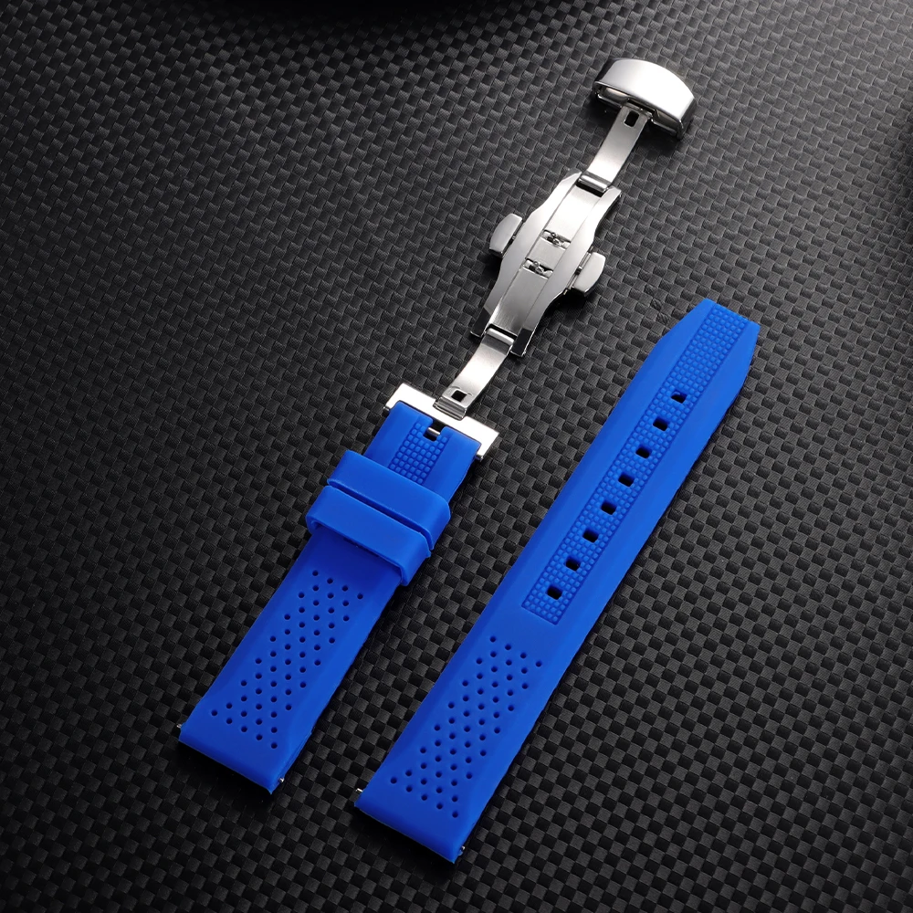 Silicone Quick Release Watch Strap with Butterfly Buckle - Available in Multiple Sizes