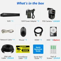 Système de surveillance Movols 6MP XMEYE POE, double objectif PTZ, audio bidirectionnel, système de caméra de sécurité POE, kit de surveillance vidéo NVR 16CH 6