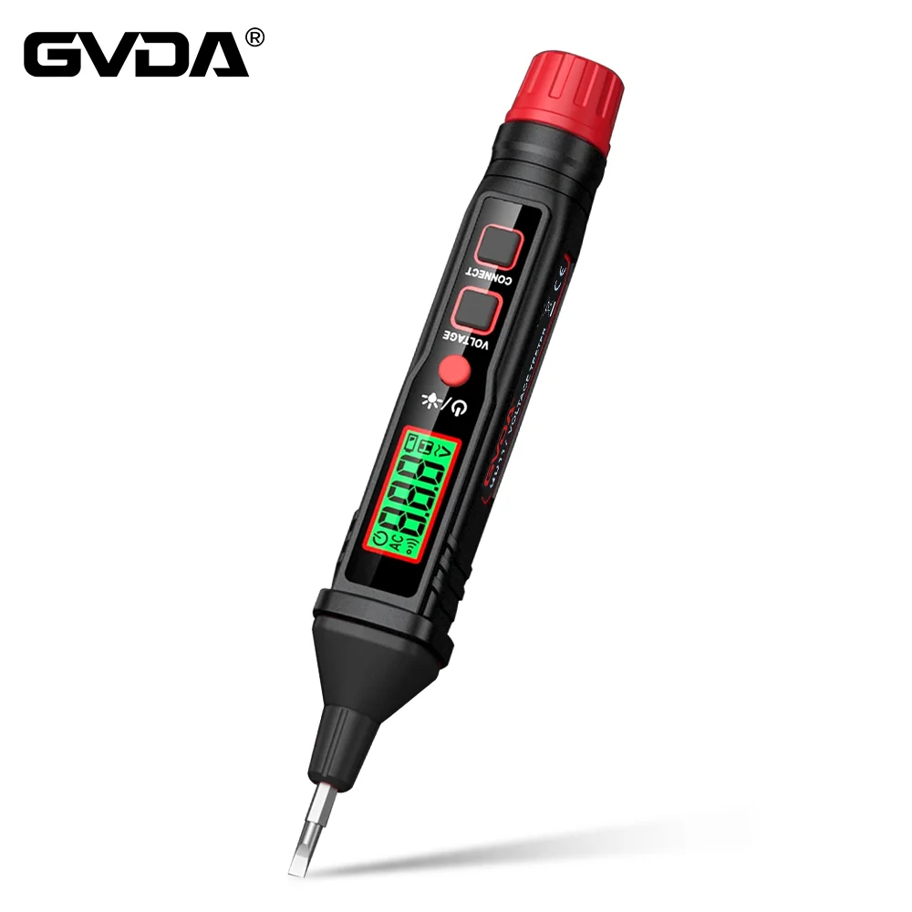 GVDA 비접촉 AC 전압 검출기 12-300V 전압 테스터 전기 측정 펜 백라이트 디스플레이 손전등 전기 도구