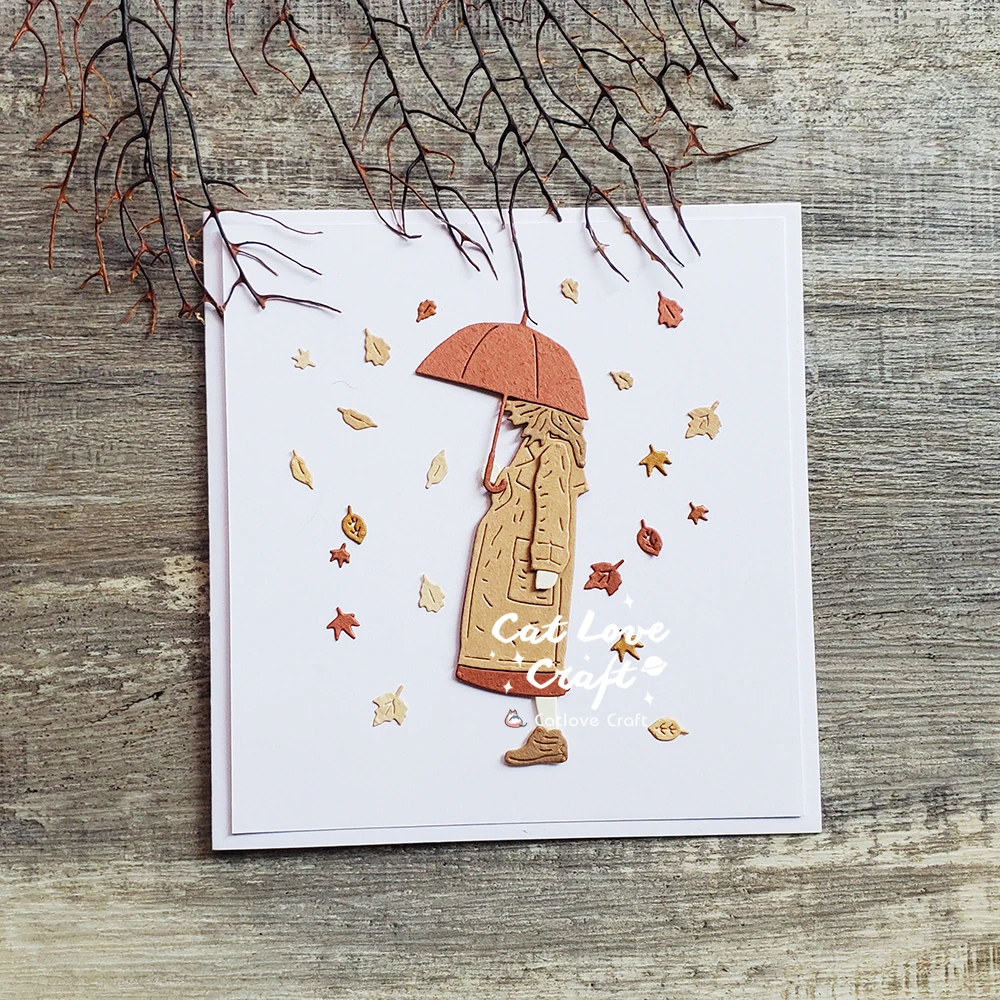 캣러브 메이플 리프 여성 금속 커팅 다이 스크랩북 몰드 나이프 스텐실 다이 컷 카드 만들기 DIY 공예 엠보싱 새 다이