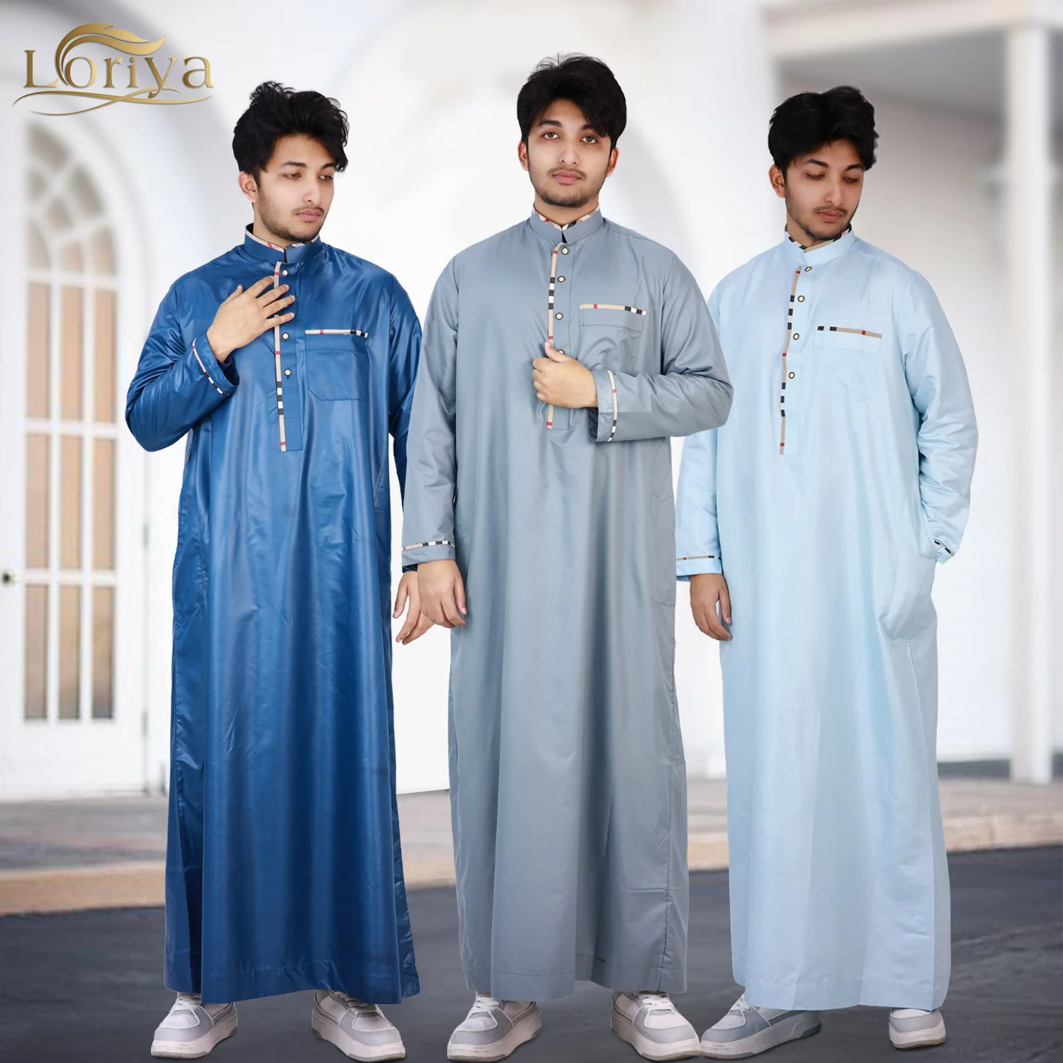 

Islam Kameez Prayer Shirt Muslim Abaya Men's Long Shirt Men's Robe Eid Mubarak Kaftan Dubai Abaya Turkey Muslim Arab Robe