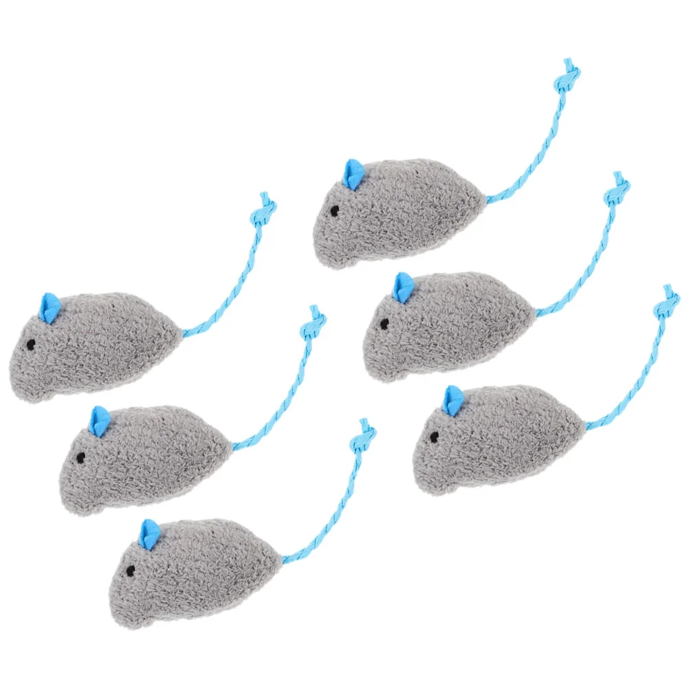 

6PCS Mouse Shaped Toys Catnip Filling Mice Toys Chewing Toy Cat Supplies