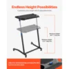 SucceBuy Cycling Desk Mobile Foldable Multi-Functional Bike Trainer & Treadmill Desk w/ Lockable Wheel for Home Office Exercise