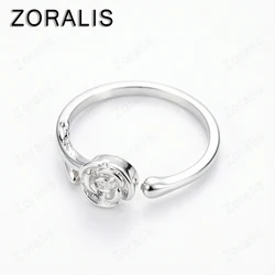 Elegant 18K Gold Adjustable Flower Rose Ring for Women - Perfect for Weddings and Parties (Silver)