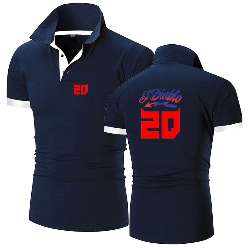 

Fabio Quartararo Motorcyclist Racing Men's Summer Business Leisure Splicing polot-shirt Breathable Sportswear Top