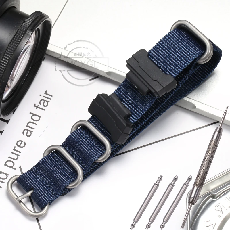 Kit adaptador de correa de nailon de conversión adecuado para correa de reloj tejida para hombre Casio GA100 GD120 DW6900 DW5600 GW9400 GL-7200