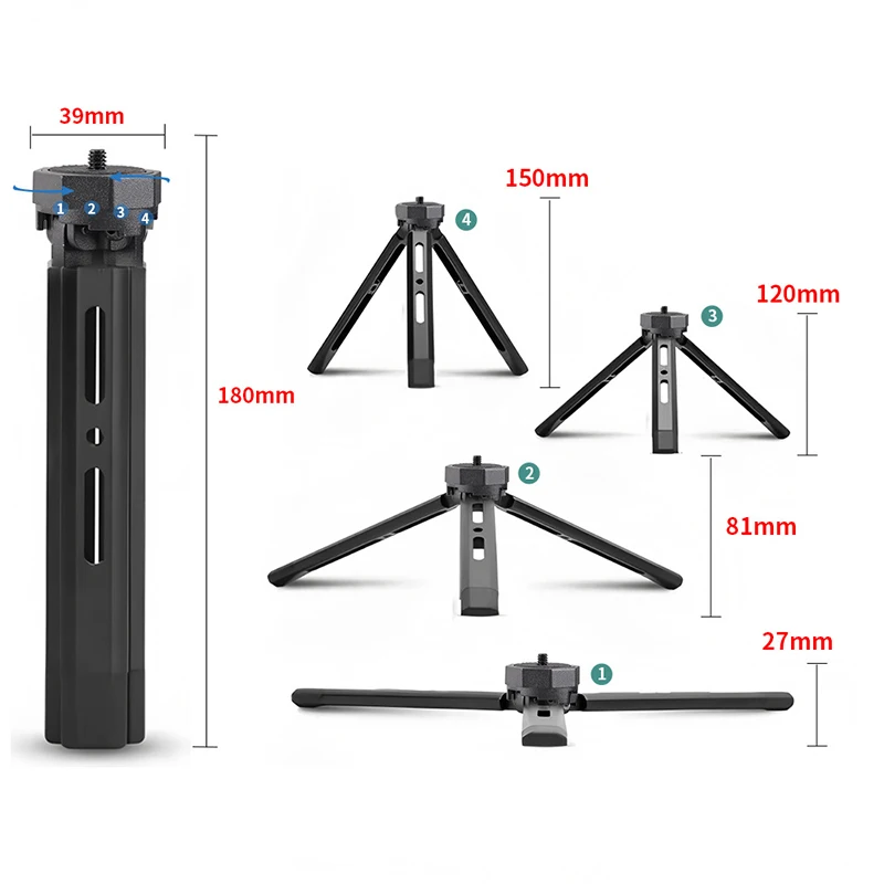 Compact Foldable Aluminum Tripod Stand