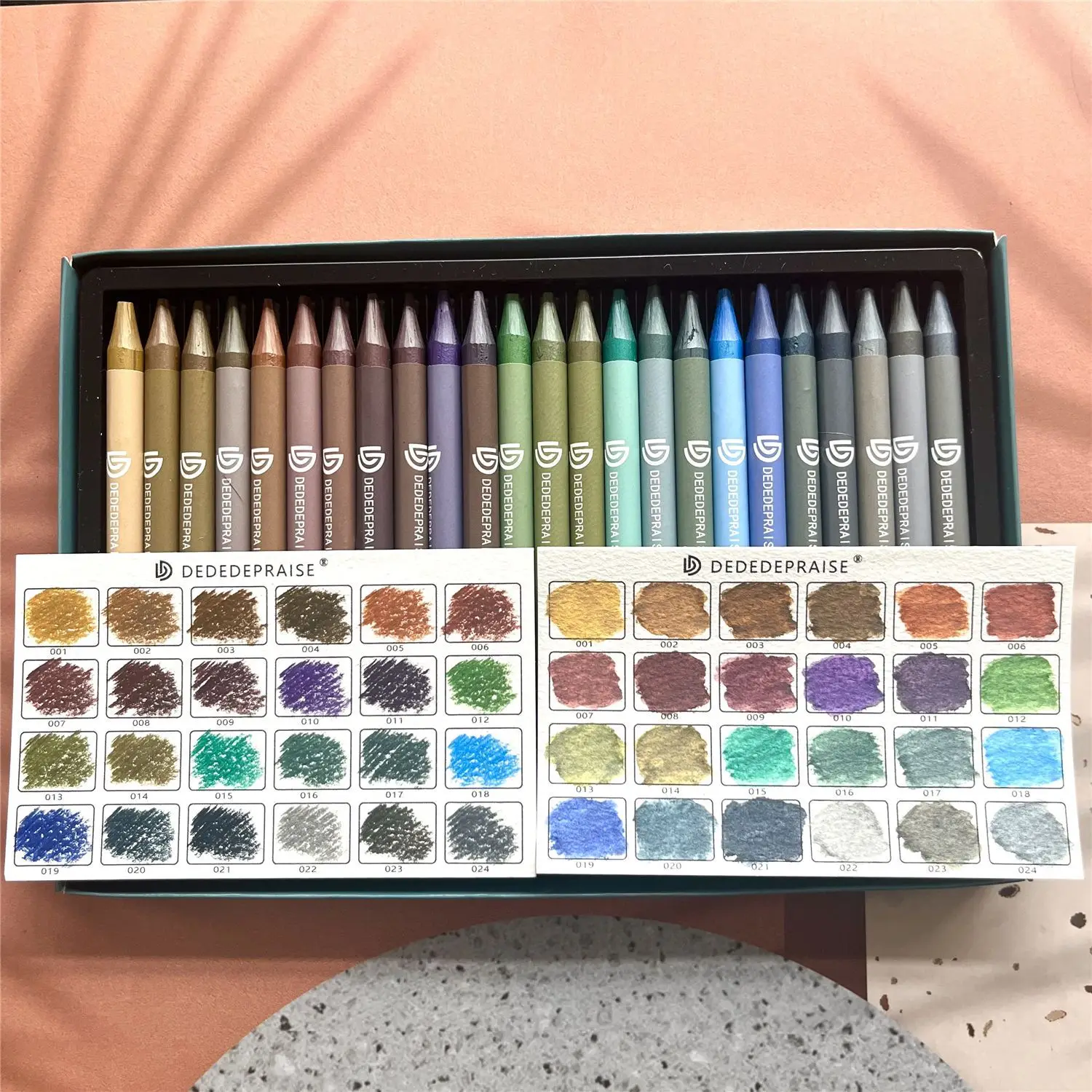 24 Color Watercolor Stick Woodless Watercolor Stick Morandi Color Water Soluble Colored Pencil Retro painting Graffiti
