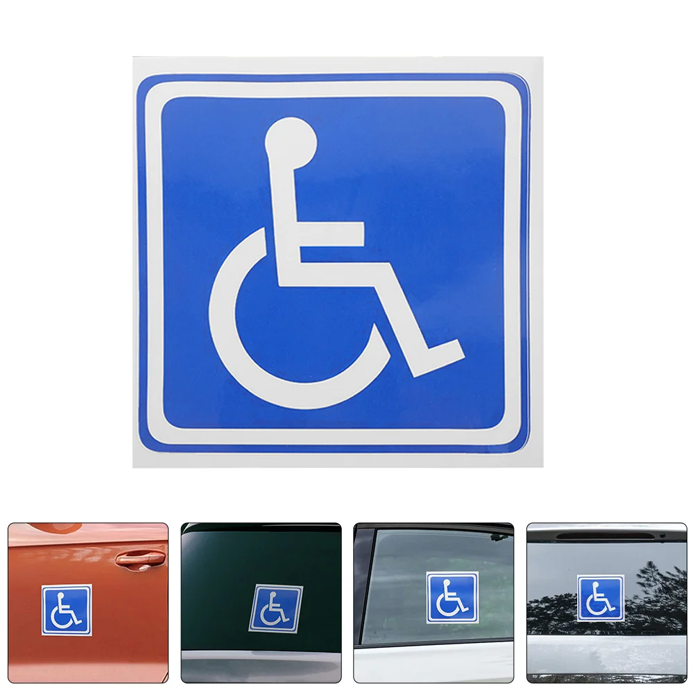

6 Sheets Disabled Parking Sign Wheelchair Car Decor Adhesive Wheelchair Symbol Sign