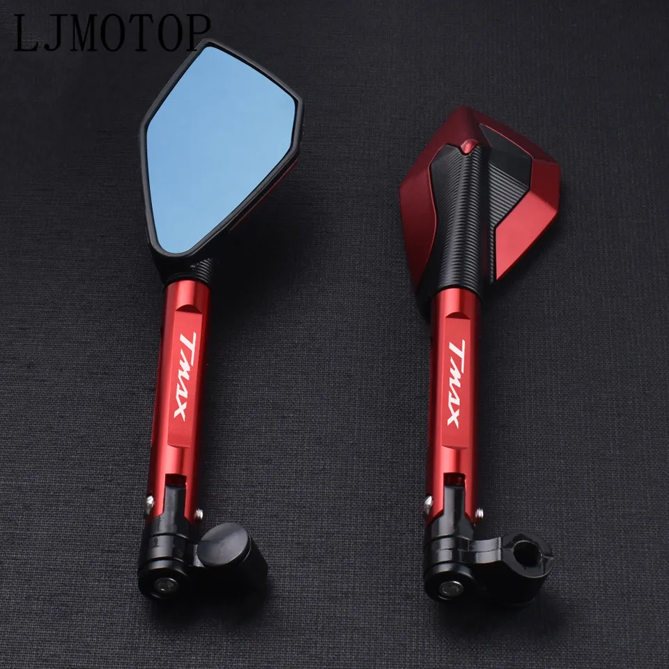 Specchietti Retrovisori In Alluminio CNC Per Yamaha TMAX 500/530 (2008-2011) E XP500/530 - Blu