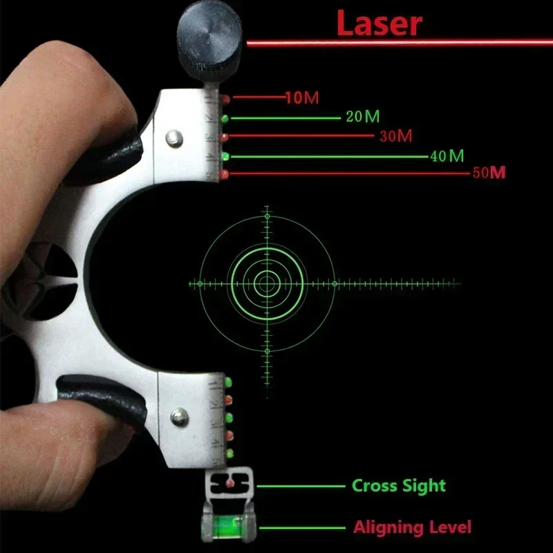Outdoor Hunting Shooting Laser Aimed Metal Slingshot  High Precision Sliding Tirachinas Super Potential Para Caza Slingsshot