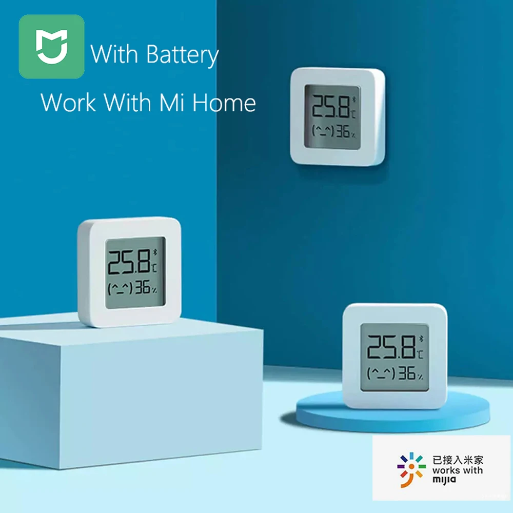 XIAOMI Mijia Bluetooth-compatible Thermometer 2 Wireless Smart Electric  Digital Hygrometer Thermometer Work With Mi Home APP - AliExpress