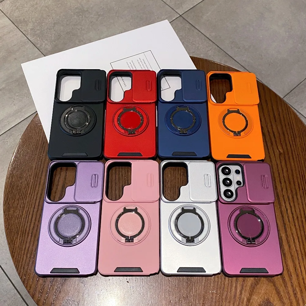 Magnetic Bracket Shockproof Armor Case with Slide Camera Protection