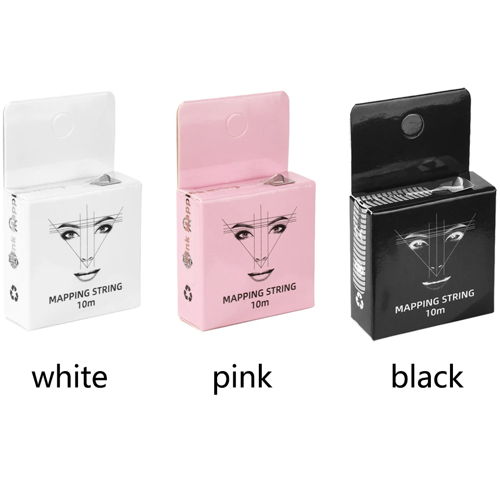 

10m Microblading Pre-Inked Mapping String White Pink Black Measurement