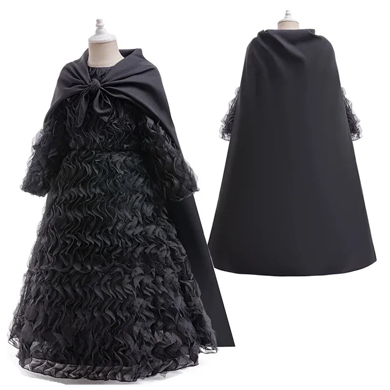 Cosplay Costume Wicked Elphaba Costume Black Witch Dress Hooded Cloak Girls Glinda Pink Princess Evening Dress Costume Halloween Party