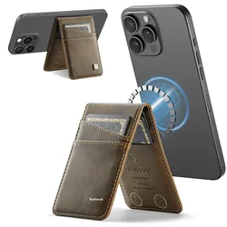 Magnetic Card Holder with RFID Protection and Anti - Theft Features (Coffee Brown + A12 card holder)