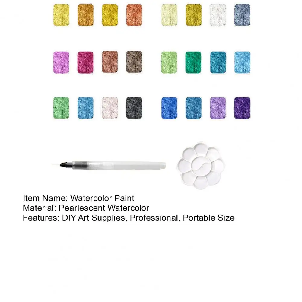 24/36/48/60Pcs/Set Shifting Watercolor Paint Kit Metallic Forestry Painting Palette Paint Box Beginners Artists DIY Art Supplies