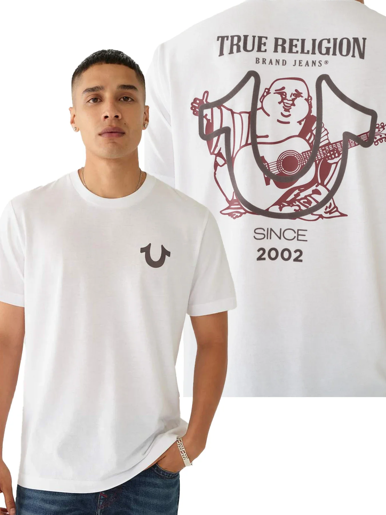 True Religion T-shirt Women Short Sleeves Men Vintage Casual Cotton Loose Graphic Crew Neck T-shirt Printed Oversized Top Tees cotton short sleeved shirt