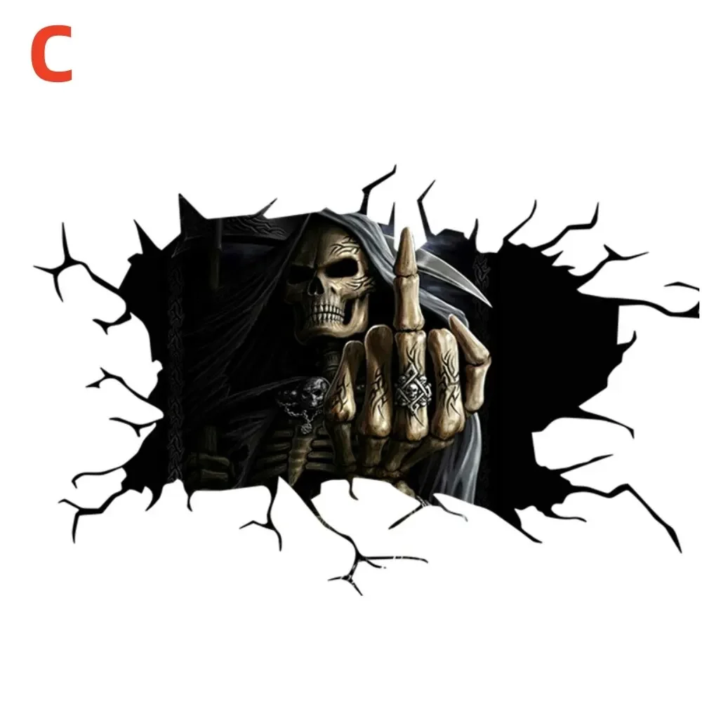 3D Funny Car Stickers Durable Vinyl Decals for Halloween Pranks Bike Window Home Party Decor