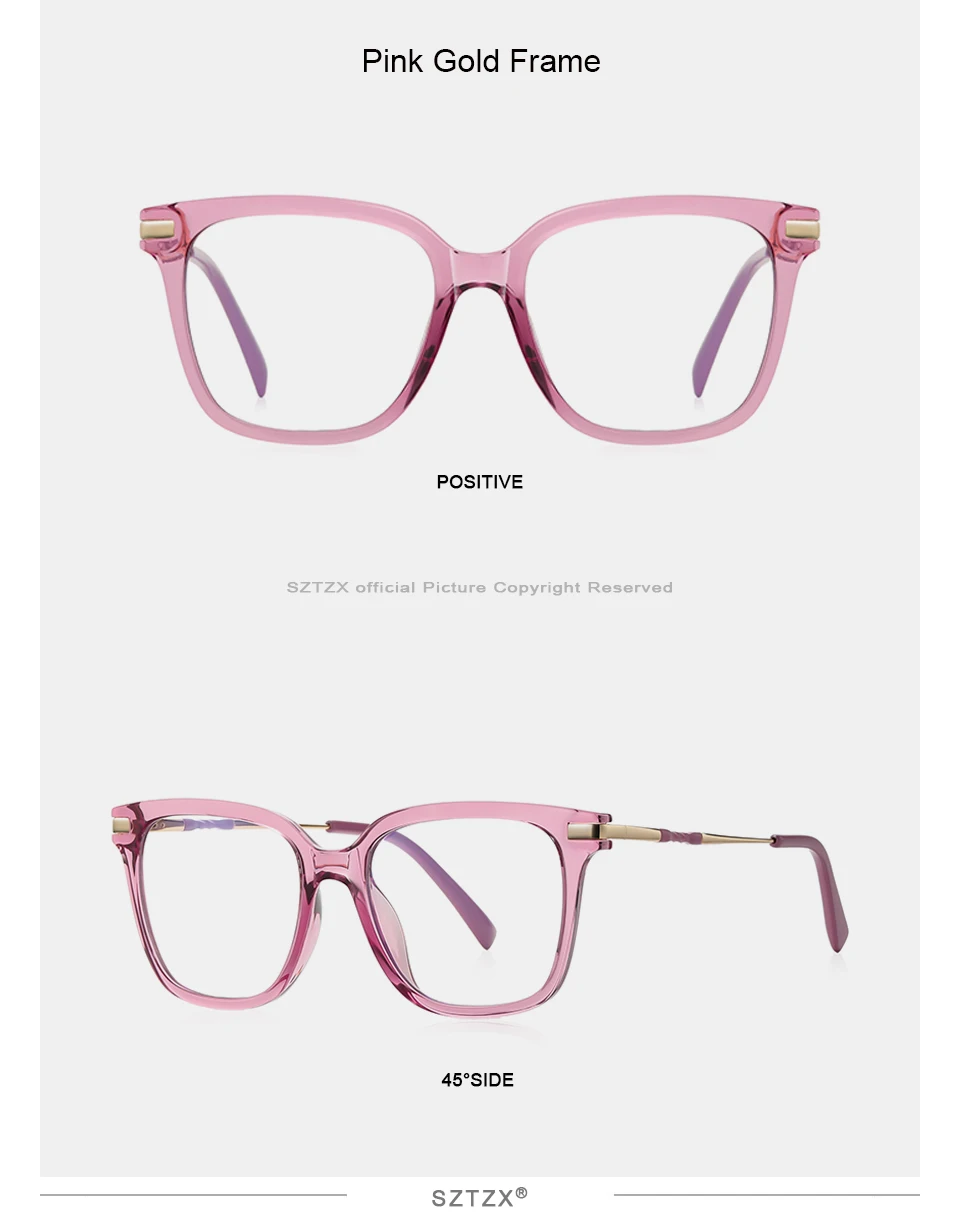SZTZX Mode Weibliche Photochrome Anti Blue Ray Blocking Lesebrille für Frauen Myopie Hyperopie Rezept Optische Brillen – Detail 19