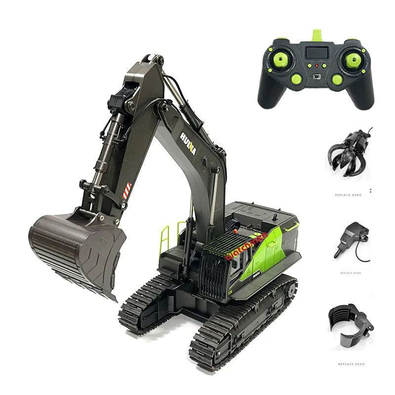 HUINA 1593 RC Excavator 22CH Dumper Truck Caterpillar Alloy 1/14 Tractor Loader 2.4G Radio Controlled Car Engineering Toys 6