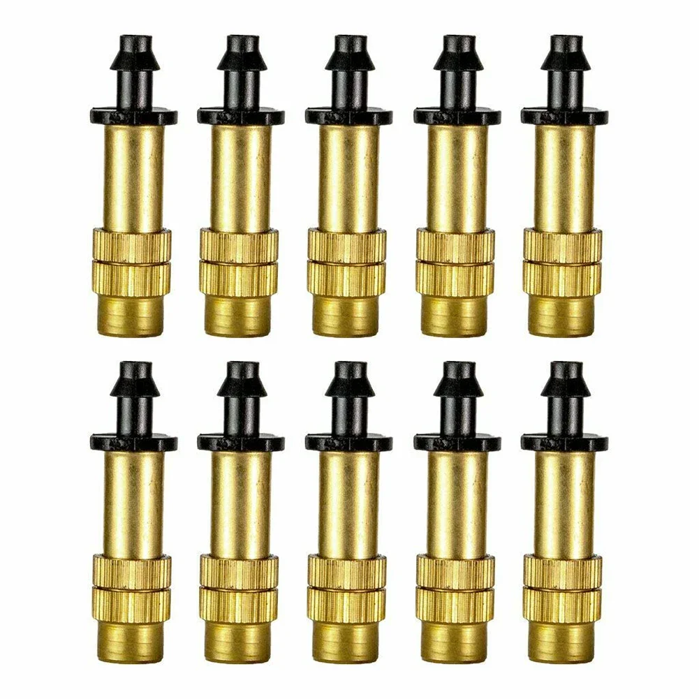 10/30pcs Adjustable Misting Nozzle Gardening Water Mister Brass Spray Cooling Sprinkler For 47mm Hollow Billet Or PE Tube