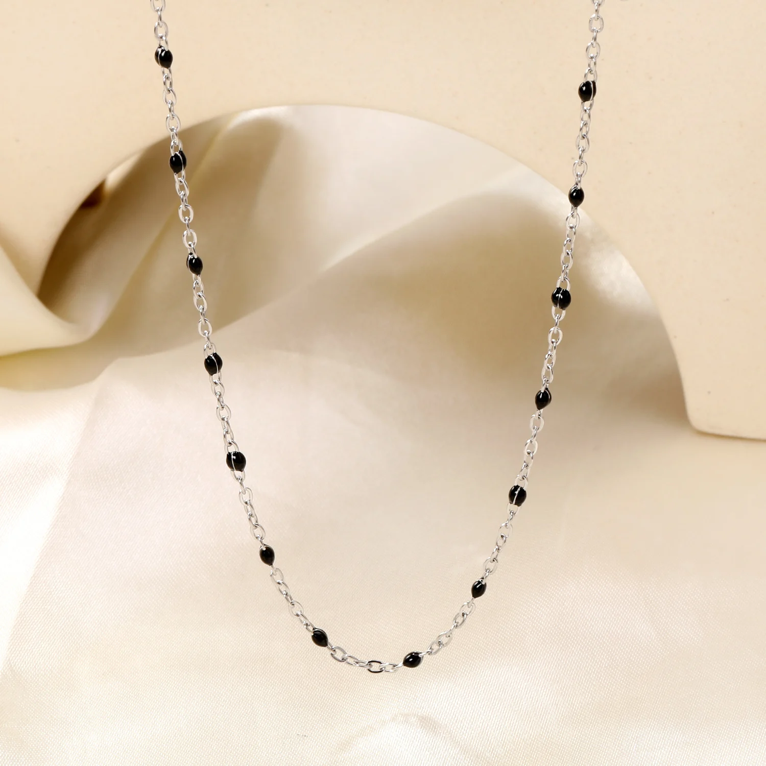 ASONSTEEL Trendige Edelstahl-Gliederketten-Halskette mit Tropföl-Optik, Modisch Golden für Damen, DIY-Schmuck im Bohemian-Stil – Detail 15