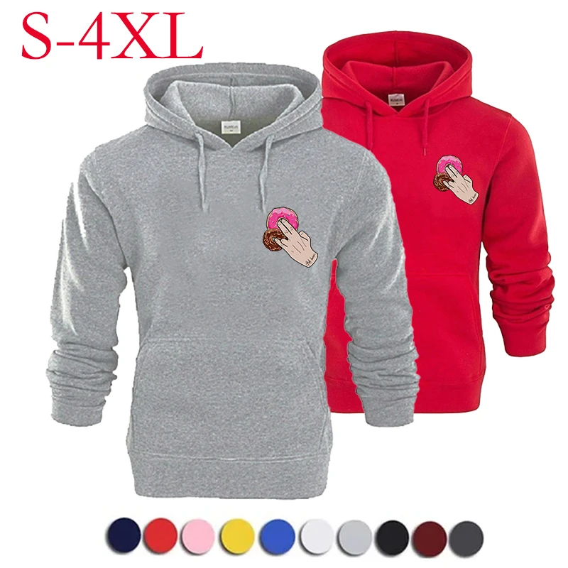 Women Printed Spring Hooded Sweatshirt Autumn Cotton Fashion Top Men's New Casual Cotton Pockets Solid Color Hoodie Male S-4XL