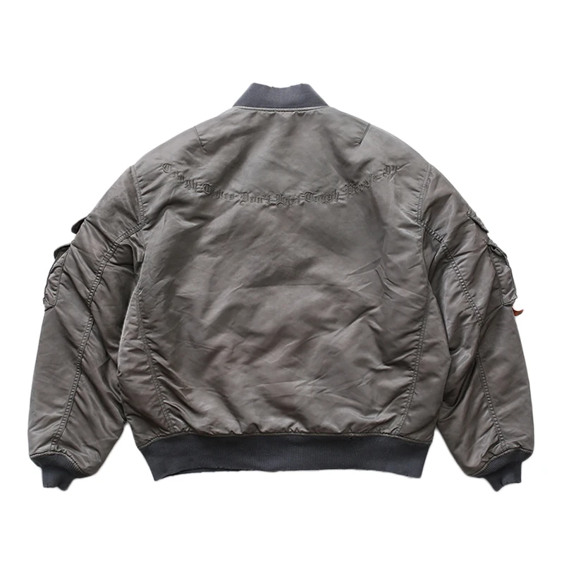 MADNESS WASHED MA1 Parkas 22AW Distressed Wax Dyed Cotton Jackets Men's Baseball Coat New Arrival