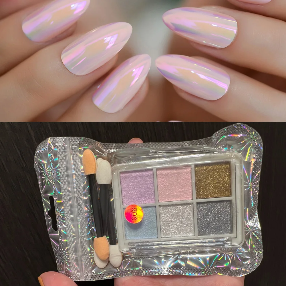 Nail Art Solid Mirror Effect Powder Chrome For Nail Art Diy With Eyeshadow  Stick Chrome Nail Powder 4color Nail Powder Palette - Nail Glitter -  AliExpress