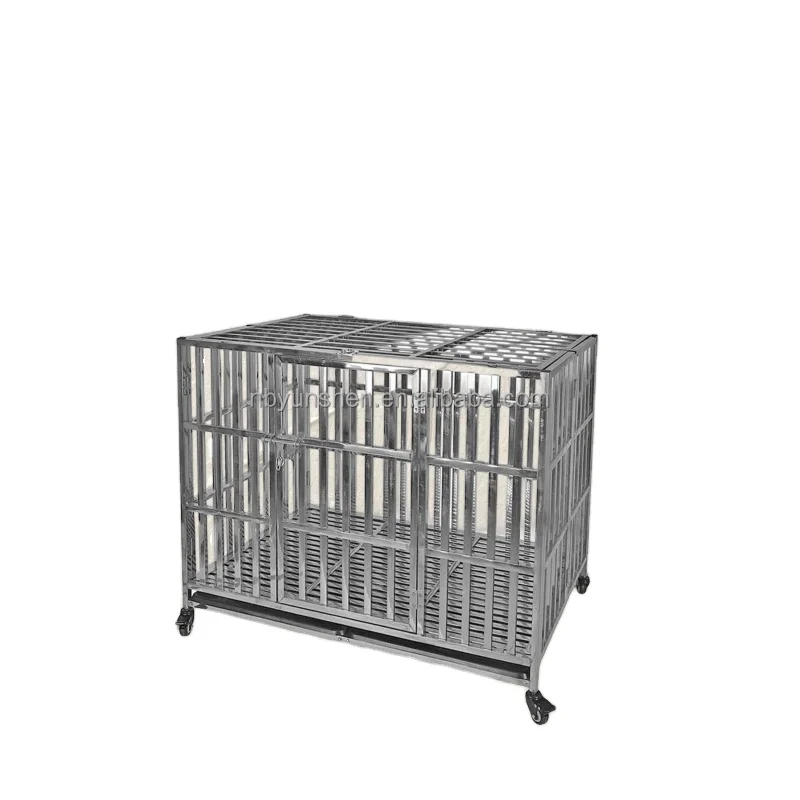 

37 Inch metal kennels breathable heavy duty stainless steel iron polished durable pet furniture