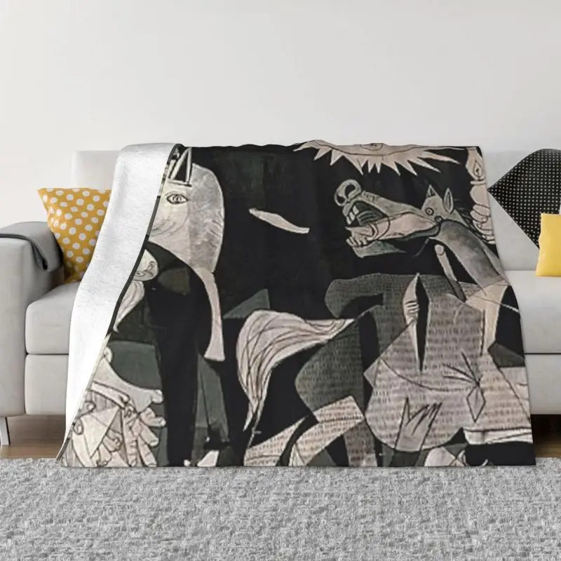 

Spain Pablo Picasso Guernica 3D Printed Blankets Comfortable Soft Flannel Sprint Throw Blanket for Sofa Home Bed