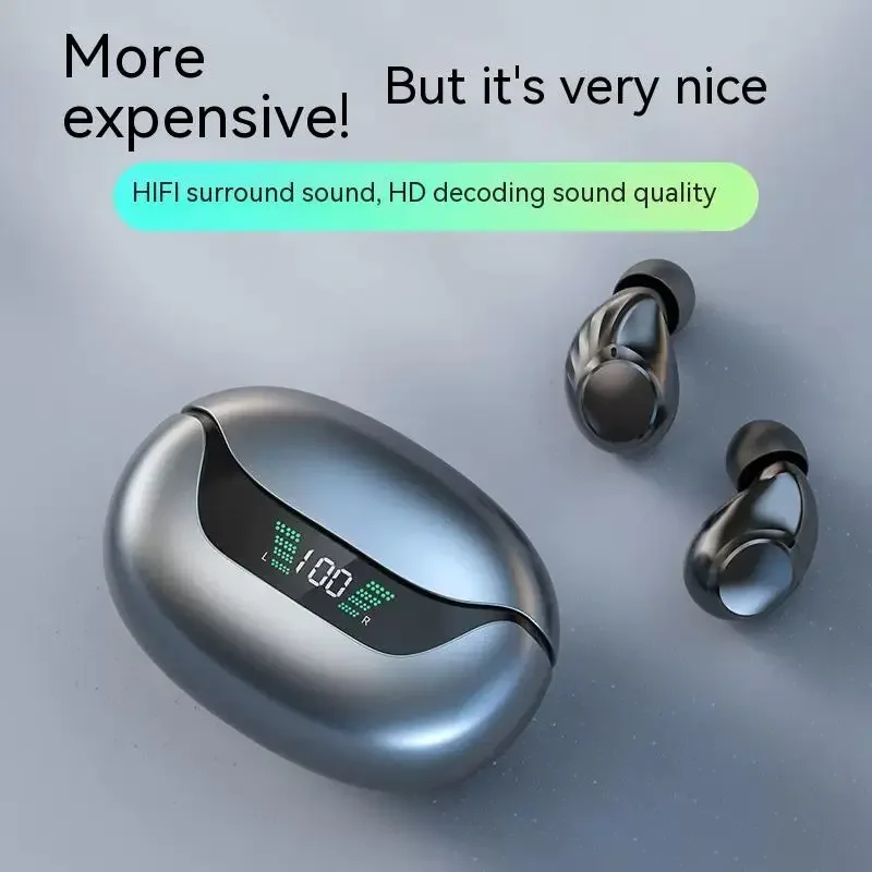 

Bluetooth Earphones 5.3 Hifi Stereo Touch Digital Display In-Ear High-Quality Sound Wireless Earbuds With Microphone Tws Headset