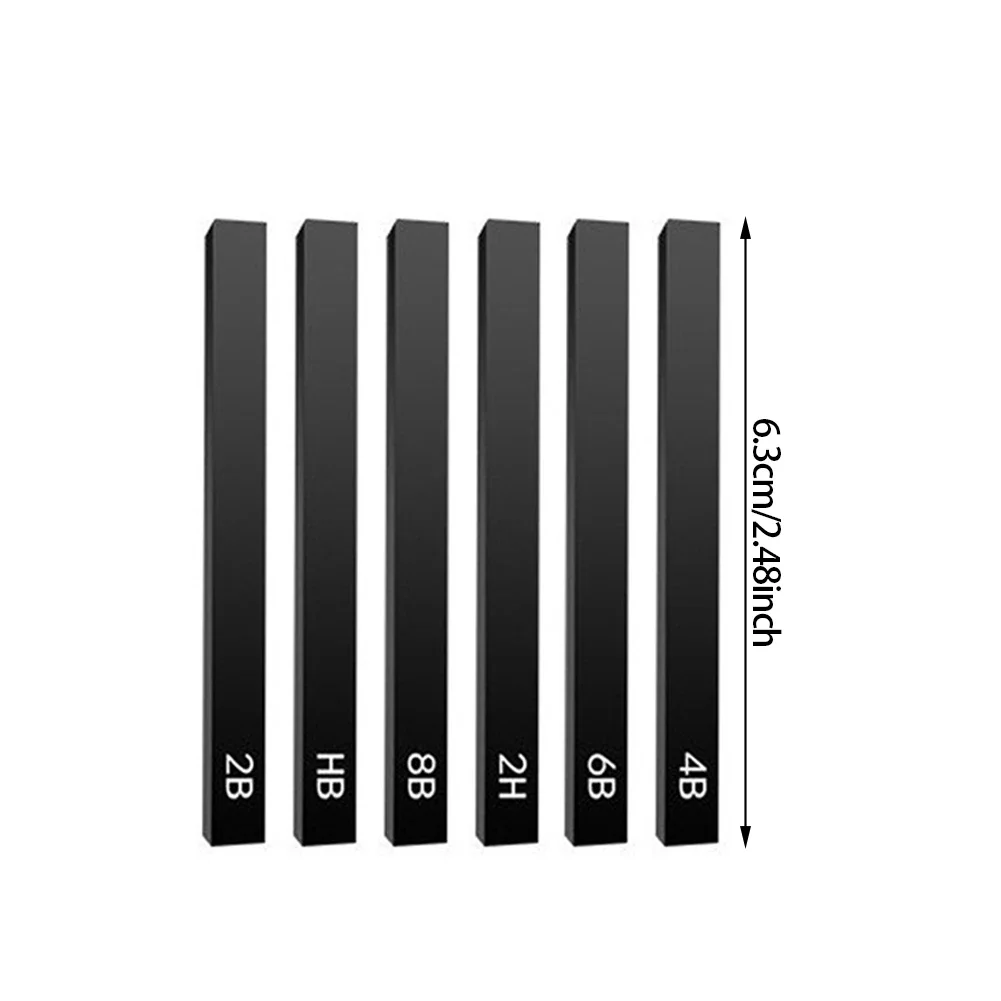 6pcs Carbon Strip Professional Black/White Carbon Sketch Hard/Medium/Soft Woodless Charcoal Pencil Set Drawing Painting Supplies