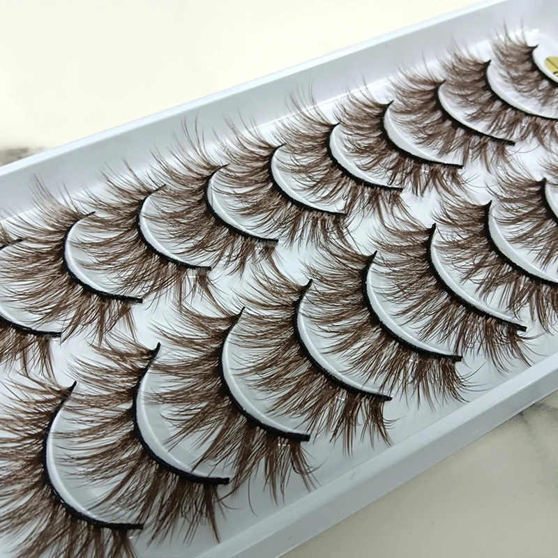 Description Picture 5 of itemOKAYLASH Blond False Eyelashes 10 Pairs/Case Light Dark Brown Fake Colored Eye Lashes 3D Fluffy Cils