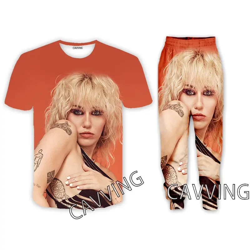 

Miley Cyrus 3D Print Casual T-shirt + Pants Jogging Pants Trousers Suit Clothes Women/ Men's Sets Suit Clothes