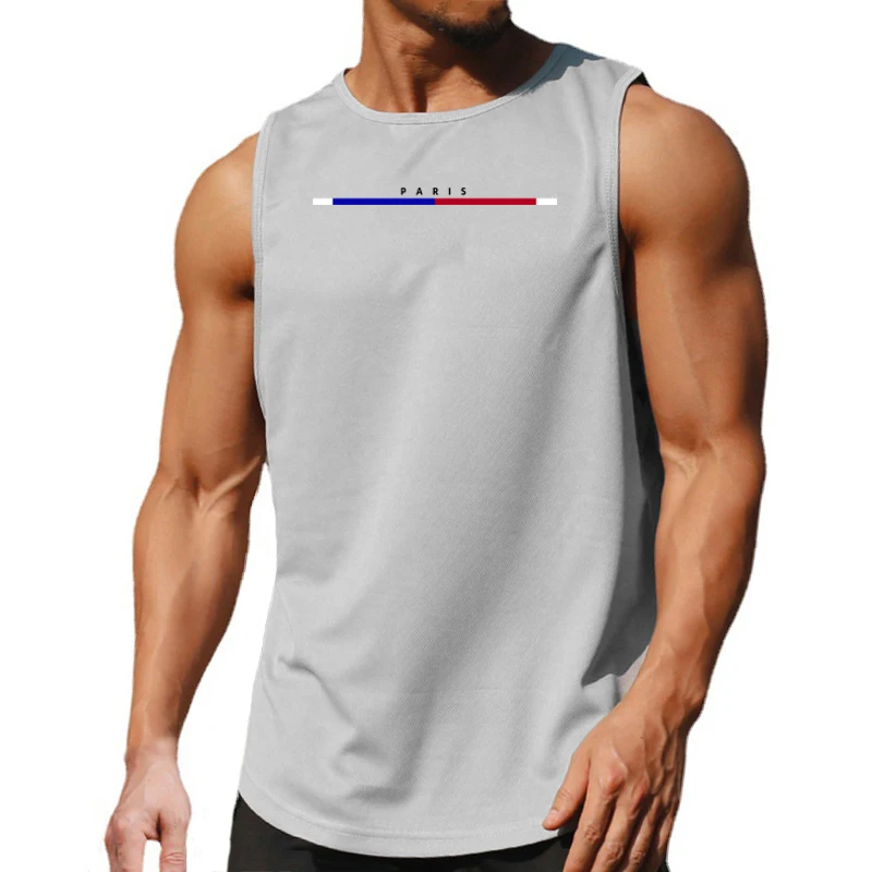 Description Picture 6 of itemSummer New Brand Men's Quick-drying Mesh Gym Sports Fashion Breathable Workout Printed Vest 6 Colors