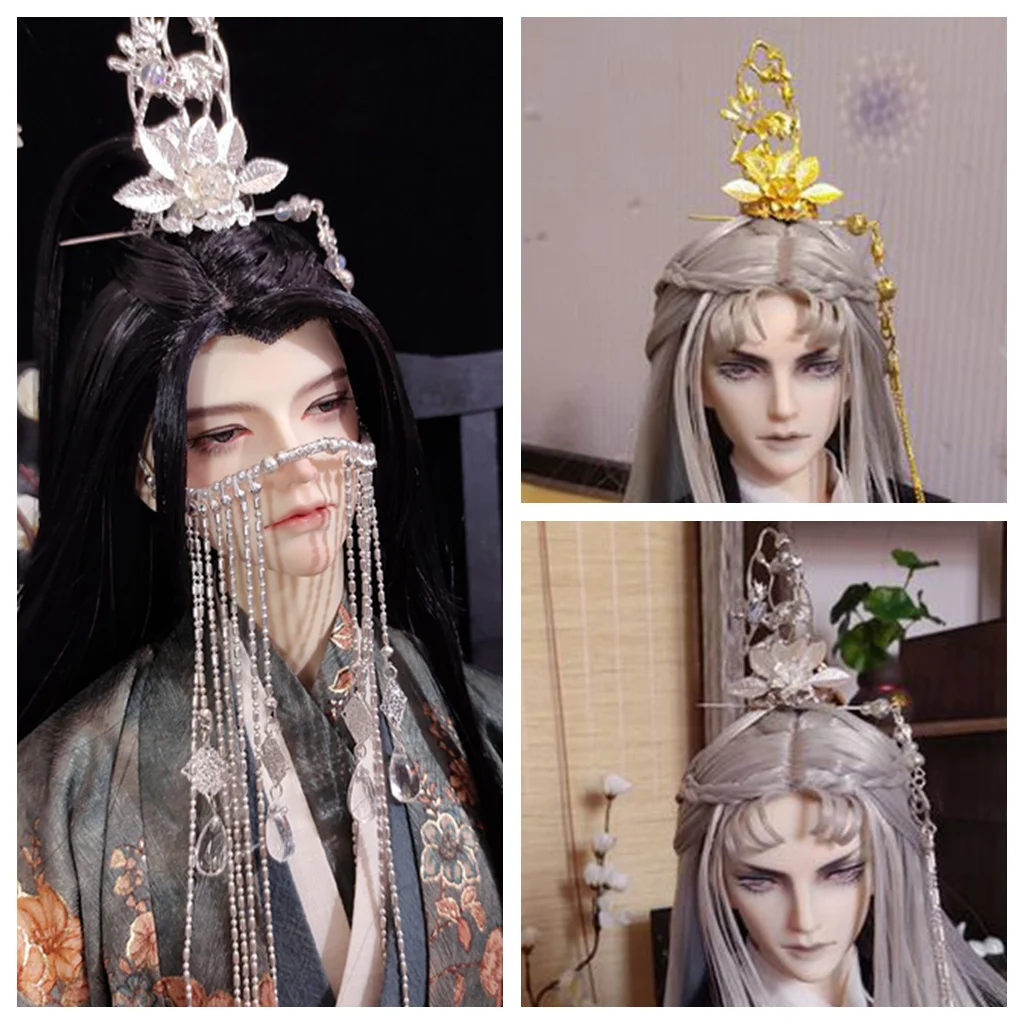 

1/3 Scale BJD Headwear Ancient Costume Hair Crown Headdress With Face Accessories For SD17 Big Girl SSDF ID72 Uncle Doll A1313